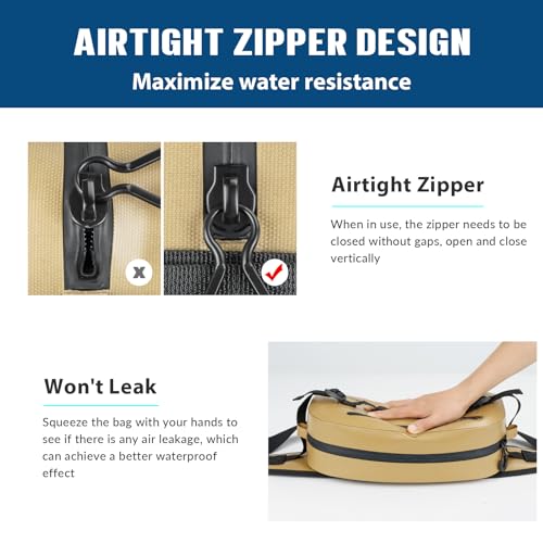 THKFISH IPX8 Waterproof Fishing Backpack with Rod Holder, Lightweight Fishing Sling Bag, Move Freely Fish Gifts for Men (Brown-Waist bag) - color: Brown-waist Bag