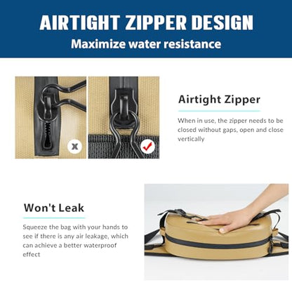 THKFISH IPX8 Waterproof Fishing Backpack with Rod Holder, Lightweight Fishing Sling Bag, Move Freely Fish Gifts for Men (Brown-Waist bag) - color: Brown-waist Bag