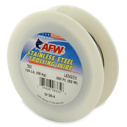 American Fishing Wire Stainless Steel Trolling Wire (Single Strand) - size: 300 Feet, 120 Pound Test