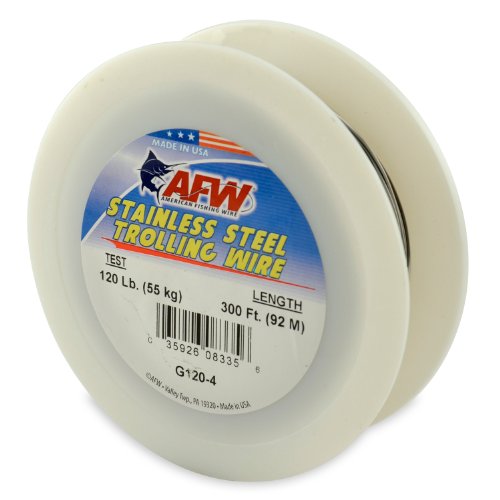 American Fishing Wire Stainless Steel Trolling Wire (Single Strand) - size: 300 Feet, 120 Pound Test