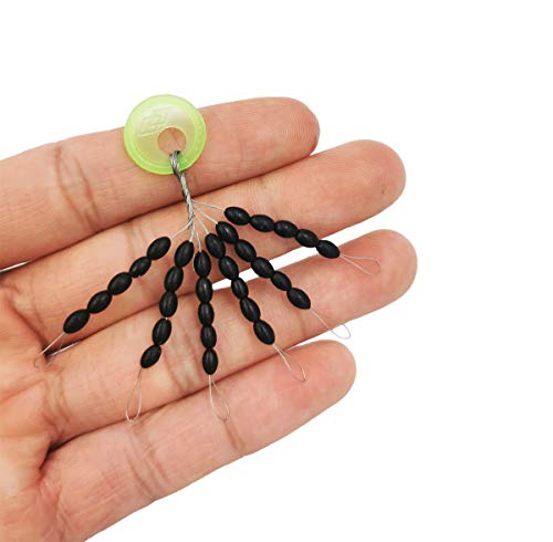 Drchoer Fishing Bobber Stoppers Line Stops: 300pcs Sinker Float Stops for Bass Fishing - Texas Rig Weight Stoppers Size Large Medium Small - color: Black, size: Small