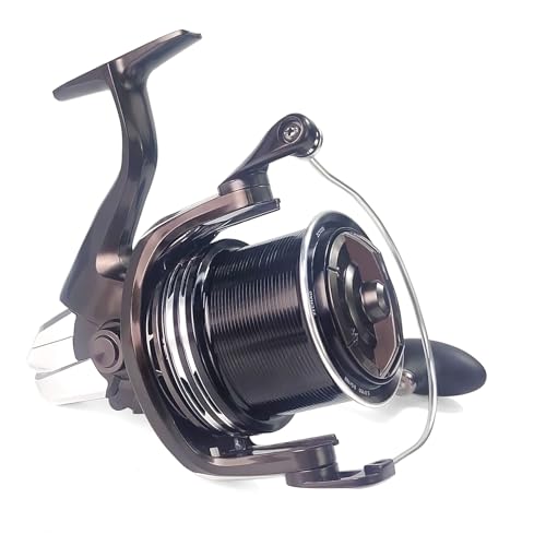 Eupheng 9000–12000 Surf Fishing Reel for Saltwater Fishing, 72LBS Max Drag, 7+1 Ball Bearings, CNC Aluminum Spool, Graphite Frame, Big Game Spinning Reel - color: Metal Brown, size: 9000