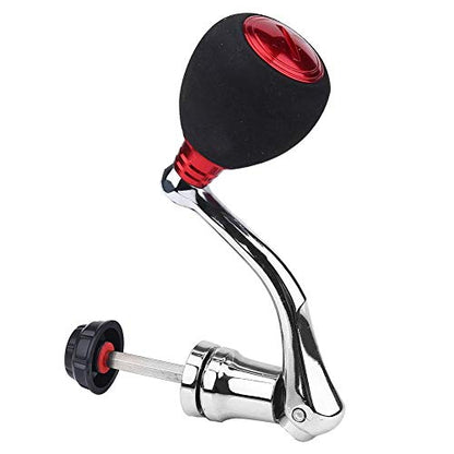 Keenso Reel Replacement Handle, Metal Rocker Arm Grip Spinning Metal Made hex Trunk Spinning Fishing Reel with EVA Premium Metal Comfortable and Anti-Slip - color: Red, size: Medium