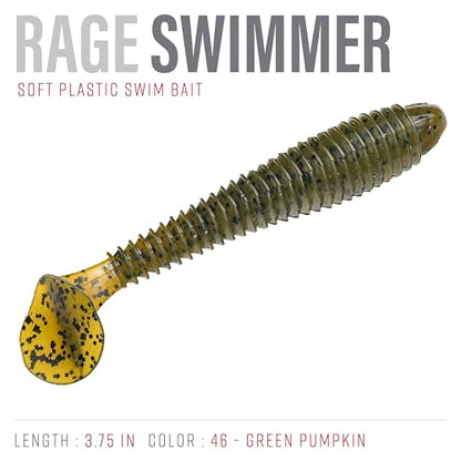 Strike King Rage Swimmer - color: Green Pumpkin, size: 0.2125"