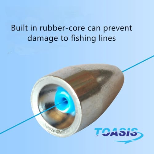 TOASIS Fishing Steel Weights Rubber-core Tube Sinkers - style: 5g/0.17_oz-25pcs