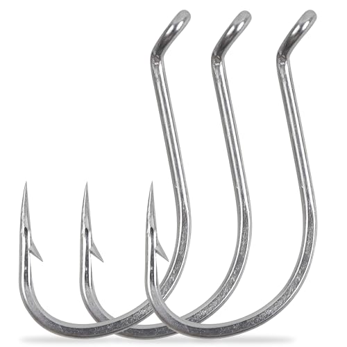 Octopus Beak Hooks, 60pcs Saltwater Circle Hooks Beak Offset Fishing Hooks Stainless Steel Fishing Jig Hooks Fishhook for Saltwater Freshwater 1/0-10/0 - size: 9/0 - 60pcs