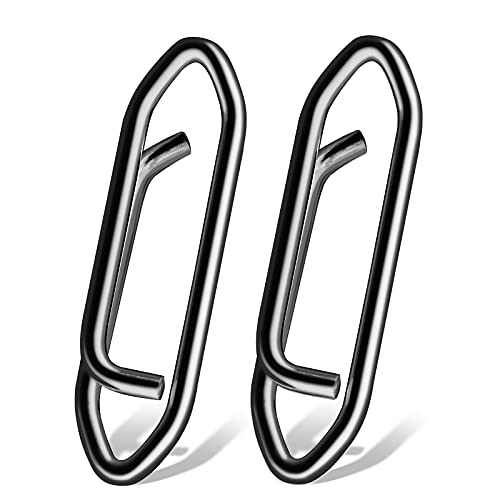 AMYSPORTS High Strength Fishing Snap Saltwater Stainless Connector Snaps Swivels Tackle Steel Power Fishing Clip Lure Quick Change Black Nickel - size: Size0 (44lb) 50 pcs