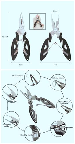 Fishing Split Rings Kit: 250pcs Heavy Duty Steel Fishing Lure Making Ring Fishing Hook Connector Tackle - color: Black Split Large Plier Set