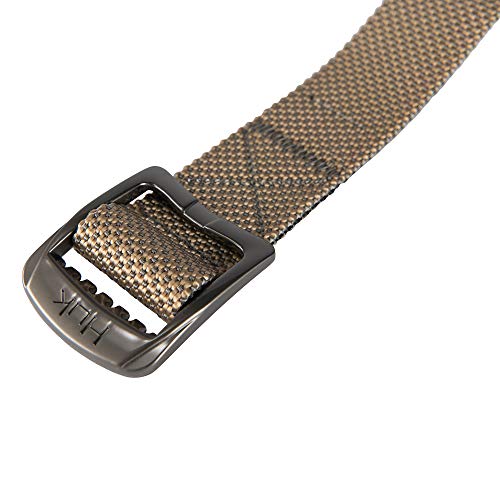 Huk Fishing Nylon Webbing Belt, Adjustable Sizing, Casual, Lifestyle, Quick Dry, 44" Max Length - color: Khaki
