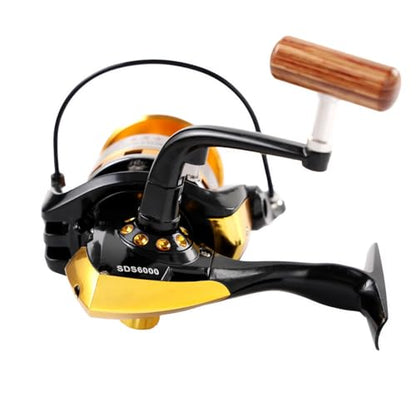 Diwa Spinning Fishing Reels for Saltwater Freshwater 1000 2000 3000 4000 5000 6000 Series Fishing Spool Left/Right Interchangeable Trout Carp Spinning Reel Light and Smooth - style: 6000-black