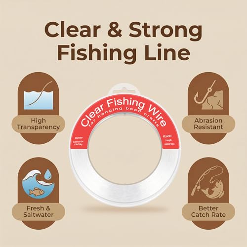 KLASIT Fishing Line 788FT,Invisible Monofilament Fishing Wire,Supports 43 Pounds Strong Nylon Invisible Thread for Hanging Decorations,Balloon Garland,Crafts,Picture Display - style: 0.3mm/688ft/17lb