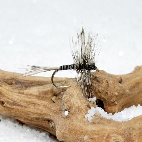 Outdoor Planet 12/24 Fly Fishing Flies Kit Fly Assortment, Dry Flies Wet Flies Streamers Nymphs Flies, Fly Fishing Assortment Kit for Bass Trout Salmon Fishing - color: 12 Mosquito Dry Fly