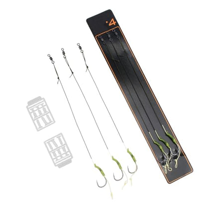4 Sets Carp Fishing Hair Rigs Curved Carp Hooks with Bait Rig Stops for Floating Fishing Pellets Meat Corn Line - size: 6#