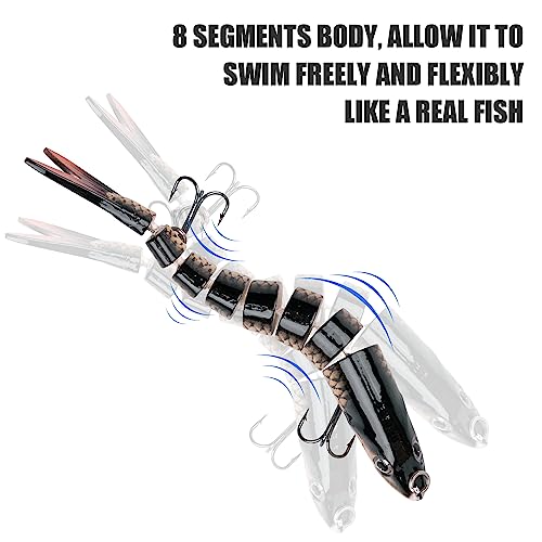 ReeMoo Fishing Lures for Bass, Topwater Fishing Lures, Multi Jointed Swimbaits, Lifelike Slow Sinking Swimming Bass Lures for Freshwater and Seawater Fishing Accessories