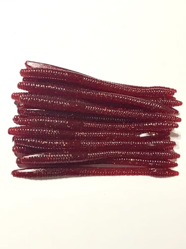 20 Pcs 6.25" Drop Shot Finesse Worms (Scented, Floats) Soft Plastic Baits for Bass Fishing - color: Morning Melon