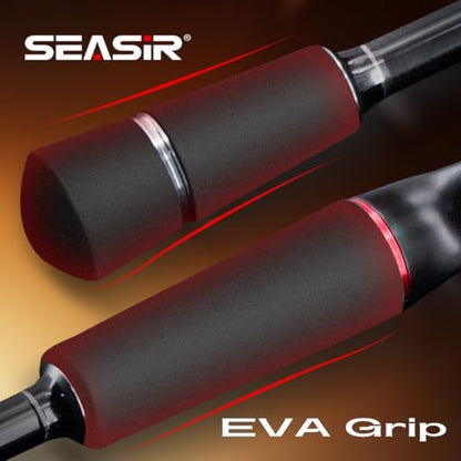 SEASIR Salminus Travel Fishing Rod, 4 Piece M/MH Biatcaster Rod | , XF Baitcasting Rod, Portable, 40T Carbon Fiber, Fuji O, EVA Grip, Saltwater Freshwater Bass Trout Big Fish - style: C1804m-xf