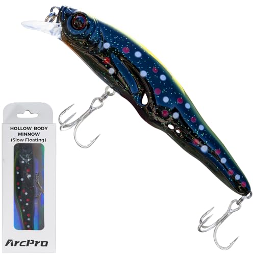 Topwater Fishing Lures -Hard Swimbait,3 8/9in 1/2oz Floating Lure with Hollow Cavity for Scent Attractant, for Bass,Pike,Trout,Freshwater & Saltwater - color: Salmo Salar