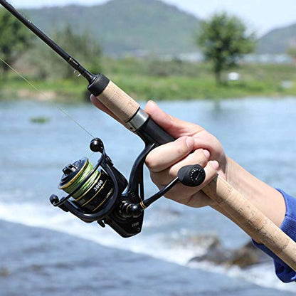 Sougayilang Fishing Rods Graphite Lightweight Ultra Light Trout Rods 2 Pieces Cork Handle Crappie Spinning Fishing Rod - color: Spinning8'0''-L-2pcs