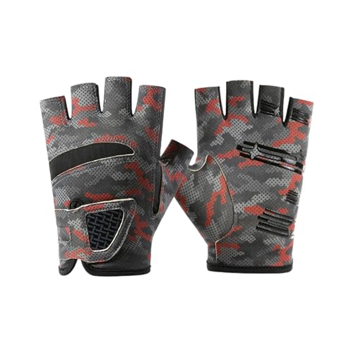 Angler Fingerless Gloves UPF50+ Sun Protections Fishing Gloves Breathable Elastic for Unisex Outdoor Fishing - color: Half finger 1 camouf, size: Medium