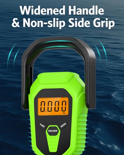 Fish Scale with Lip Gripper, Waterproof Digital Fish Scale, 110lb/50kg Hanging Fish Weight Scale, Portable Luggage Scale with Tape Measure, LCD Backlit, Batteries, for Home Fishing, Green - color: Green