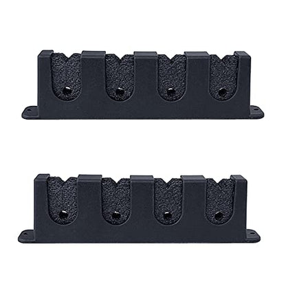 Horizontal 3/4/6 Rod Storage Rack Fishing Pole Holder Wall Mount Stand Foam Inserts with Screw for Garage Carp Accessory, Black - size: 4 holes