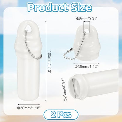 uxcell Floating Keychain, Float Key Ring Holder with Waterproof Container, Float Key Pendant for Fishing - color: White