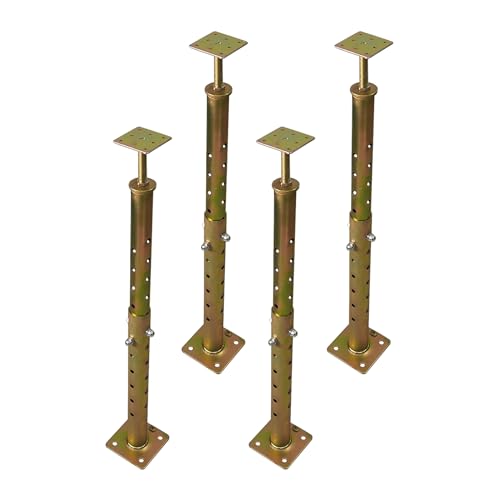 19.5"-34.5" Height Range Adjustable House Floor Jacks Post Pole for Leveling, Galvanized, 4 Pack - size: 19.5-34.5 inch