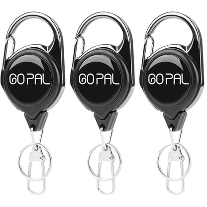 Go Pal 3Pack Fly Fishing Zinger Retractor: Retractable Keychain with 27.5" Durable Cord Badge Reel Lanyard - Fishing Rod Tether Fly Tying Equipment