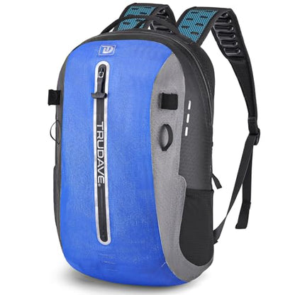 Trudave Waterproof Backpack, Waterproof Submersible Backpack, Floating TPU Coated Dry Bag with Airtight Zipper for Kayak, Fishing, Boating, Hiking, Blue,(20L) - color: Blue, size: 20L