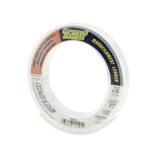 HI-SEAS Grand Slam Monofilament Leader, 6-Pound Test, Clear