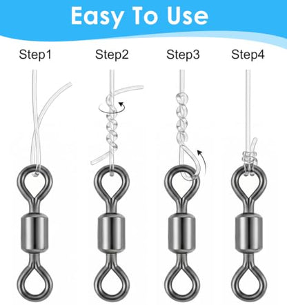 100 Pcs Fishing Barrel Swivels, Barrel Swivels Fishing Tackle for Saltwater