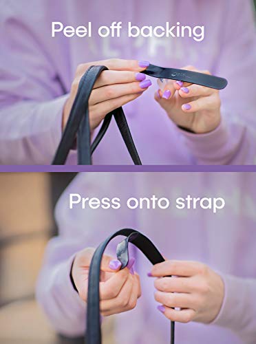 Purse Gummy - Stop Strap Slips - the ORIGINAL Non Slip Grip Strip Pad for Handbag Strap as seen on Today Show - Shoulder Bag, Tote bag, Cushion Accessory - SET of 6 PIECES - color: Black & Semi-Clear