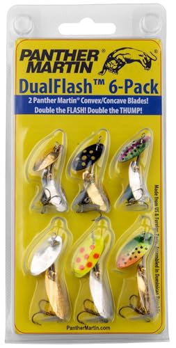 Panther Martin Fishing Lures 6-Pack All Time Greatest Fish Catcher World Famous Spinning Lures in Value Kit Spinners for Trout, Salmon, Panfish, Bass, Crappie & Perch - style: Dualflash