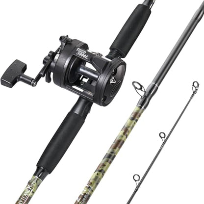 Sougayilang Fishing Rod Combo with Conventional Reel, Medium Heavy for Catfish Salmon and Steelhead Saltwater Fishing - size: 7'6"