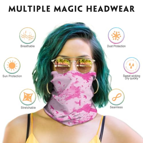 Venswell Neck Gaiter Face Mask Men Women,Seamless Bandana Rave Face Cover Scarf Mask,Balaclava,Headband, Head Wrap,Headwear - color: A-style 3