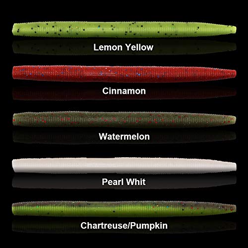 Wacky-Worms-Bass-Fishing-Lure-Kit-Wacky-Rig-Worms-Soft-Plastic-Stick-Baits3 4" 5" 6 inch - color: 4 inch 30 pcs