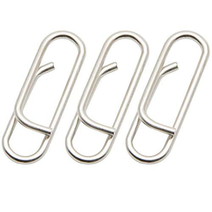 100pcs/pack Stainless Steel Power Clips Lure Clips Snaps Quick Change Fishing Lure Connector Kayak Drifting Fishing Fast Snaps Speed Clips - color: L_23mm_70lbs