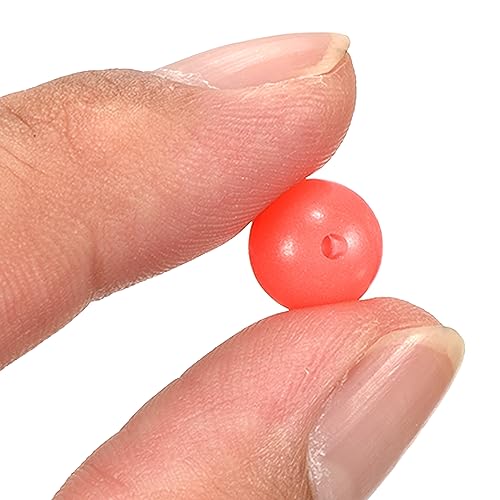 M METERXITY Glow Fishing Beads - Plastic Luminous Round Bait Egg Lure Rigs Apply to Outdoor Tackle Tool - color: Red, size: 10mm