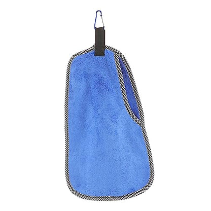 Non-Slip Fishing Towel with Clip Fish Catching Puncture Proof Hand Protection Cover Outdoor Sports Towel for Hiking Camping Angling 12.59X7.48In - color: Blue