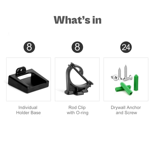 Fishing Rod Rack Clips/Making Kit, Customize Your Own Fishing Rod Holders for Garage, Also for Billiards Pool Cue Rack - style: Clips+holders