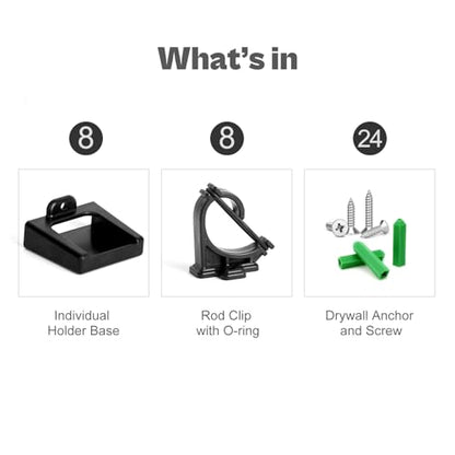 Fishing Rod Rack Clips/Making Kit, Customize Your Own Fishing Rod Holders for Garage, Also for Billiards Pool Cue Rack - style: Clips+holders