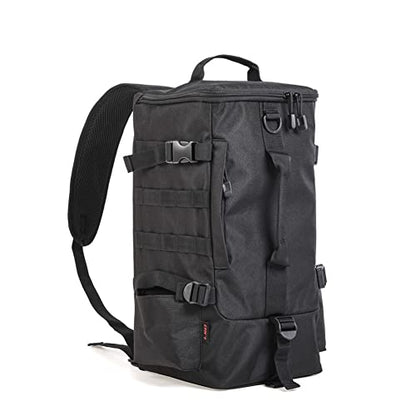 Fishing Backpack, 2 Fishing Rod Holders Fishing Tackle Backpack Without 4 Tackle Boxes, 17.4L Large Storage Fishing Gear Bag for Trout Fishing Outdoor Camping Hiking black