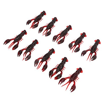 10pcs Crawfish Soft Lure Fishing Lure Crawdad Bait PVC Shrimp Artificial Soft Lure Baits for Bass Fishing Crayfish Baits Swimbait - color: Sauce red