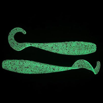 A.M. Fishing Curly Tail Jerkshad 4 Inch Soft Baits Garlic Infused,– 8 Pack – Saltwater & Freshwater Fishing Lures for Bass, Redfish, Snook, and Trout - color: Toxic Rootbeer