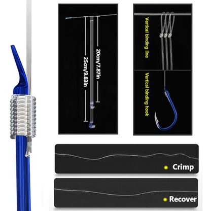 AMHDV Tiny Fishing Hooks with Line, Small Fishing Hook and Leader (Pack of 20) - color: Blue, size: 12# (2.2-4.4lb)