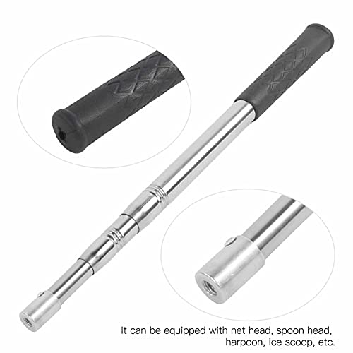 Fishing Landing Net, 3-Section Telescoping Stainless Steel Handle Multi-Use Net for Freshwater Saltwater Ice Fishing Anglers