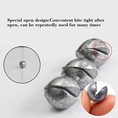Removable Split-Shot,500Pcs Lead Sinking Split Shots Fishing Sinkers,Fishing Weights Sinkers - color: 0.4g