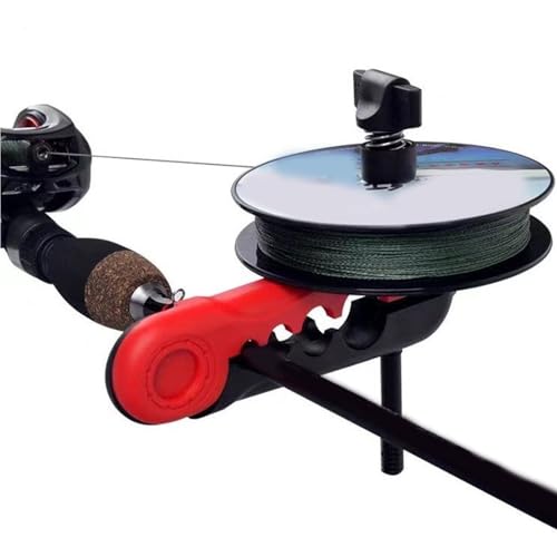 Light Weight Fishing Reel Winders Portable Reel Line Spoolers Machine Baitcasting Rotating Reel Spoolers - color: Red and white