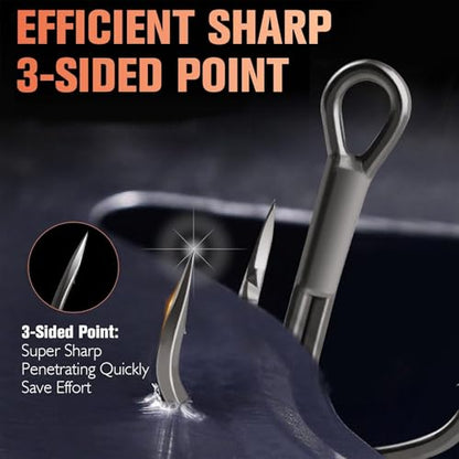 Dovesun Fishing Treble Hooks, Triple Hooks 3X Strong Professional V, 50PCS High Carbon Steel Replacement Fishing Hooks for Saltwater and Freshwater, Sizes #10#8#6#4#2 - color: PTFE Coating, size: #2 * 50PCS
