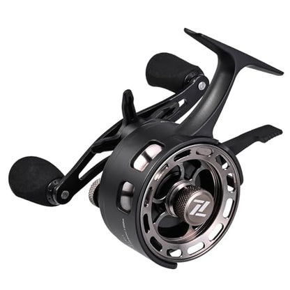 Ice Fishing Reel, 3.2:1 Gear Ratio Ultra Smooth 3+1 Ball Bearings Magnetic Drop Fishing Reel for Ice Fishing Front Fishing Rock Fishing Aluminum Alloy - size: Left Hand